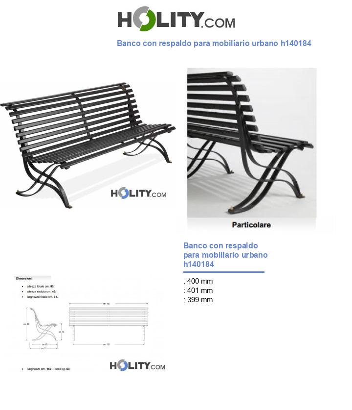 Banco con respaldo para mobiliario urbano h140184