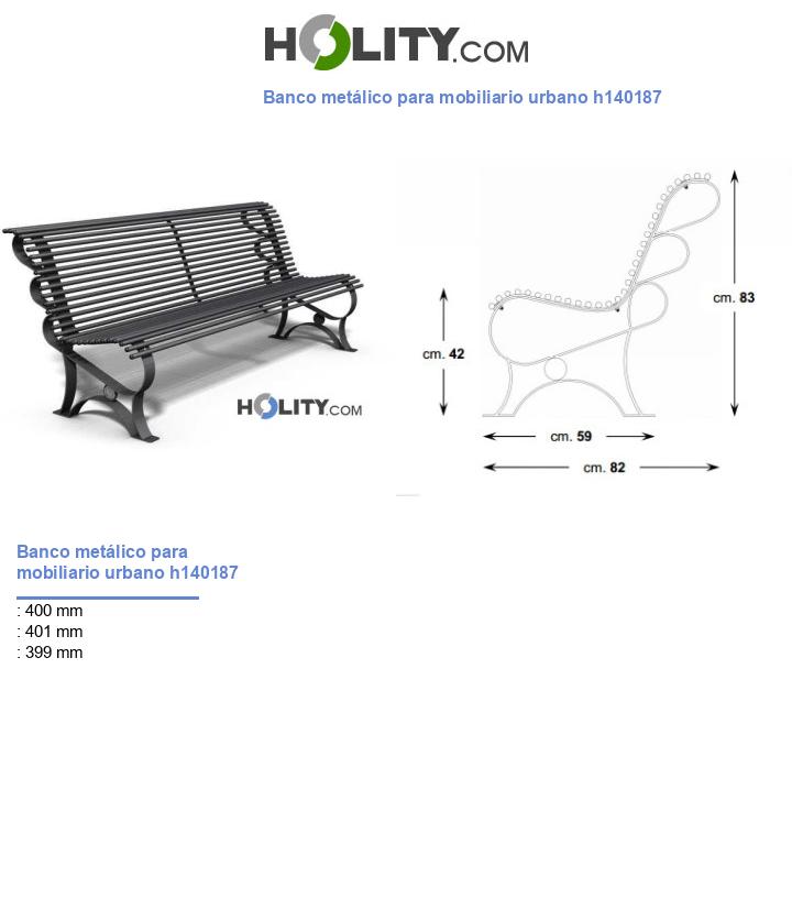 Banco metálico para mobiliario urbano h140187