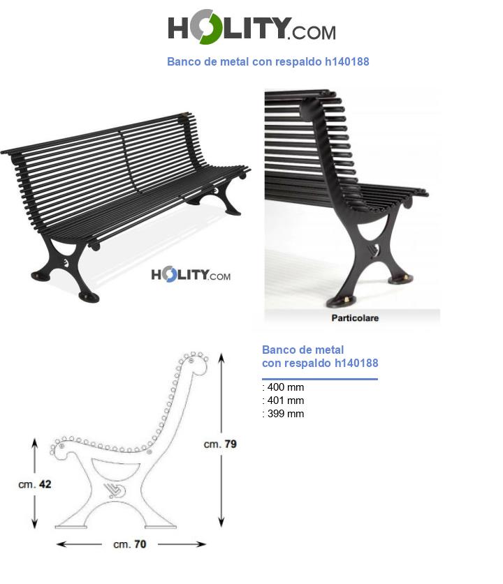 Banco de metal con respaldo h140188