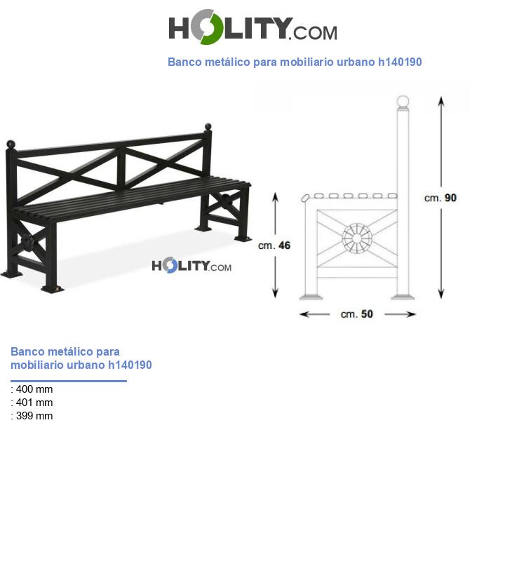 Banco metálico para mobiliario urbano h140190