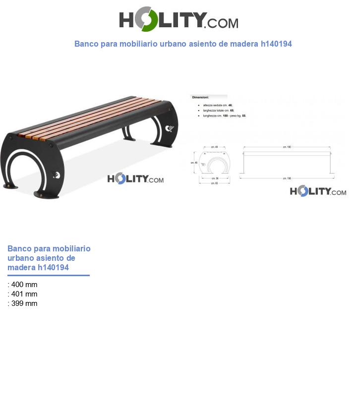 Banco para mobiliario urbano asiento de madera h140194