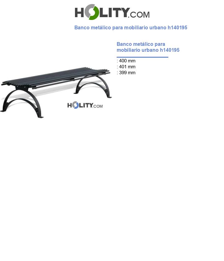 Banco metálico para mobiliario urbano h140195