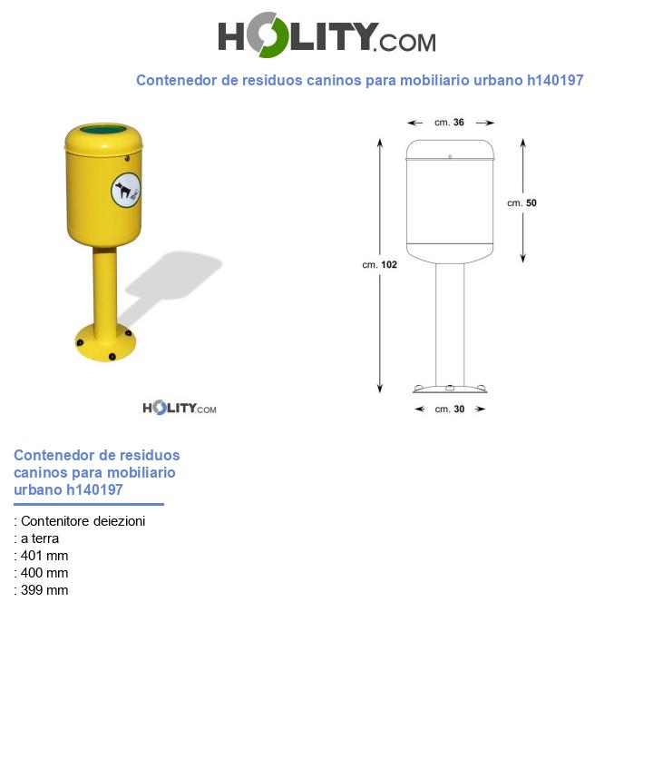 Contenedor de residuos caninos para mobiliario urbano h140197