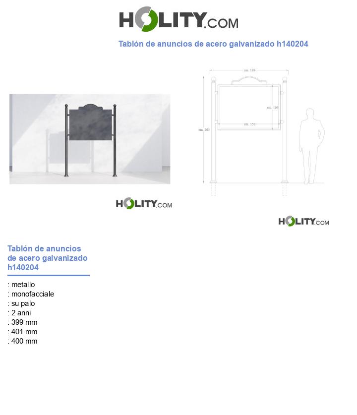 Tablón de anuncios de acero galvanizado h140204