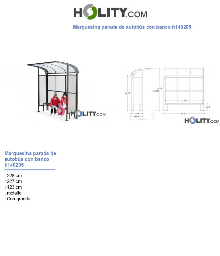 Marquesina parada de autobús con banco h140205