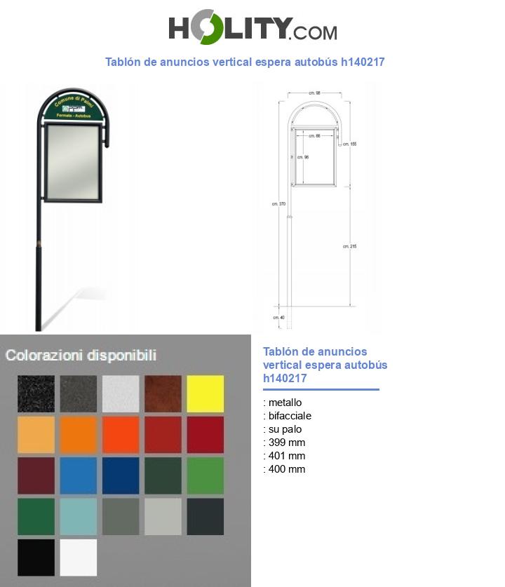 Tablón de anuncios vertical espera autobús h140217