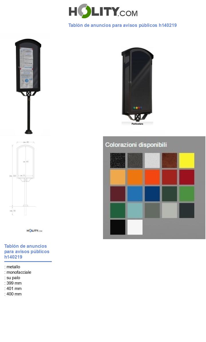 Tablón de anuncios para avisos públicos h140219