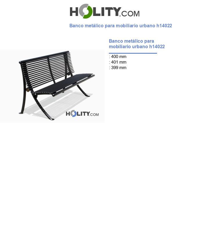 Banco metálico para mobiliario urbano h14022