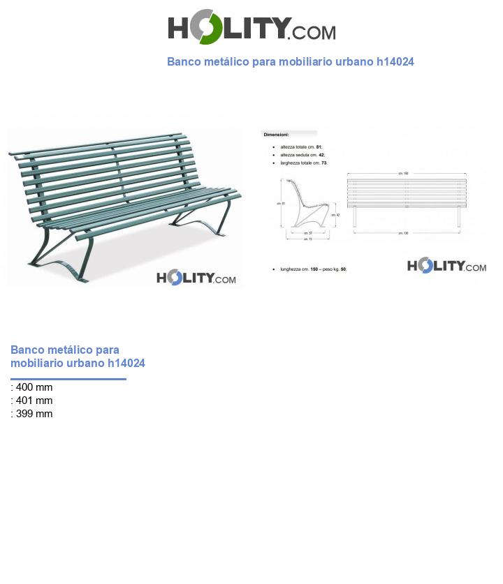 Banco metálico para mobiliario urbano h14024
