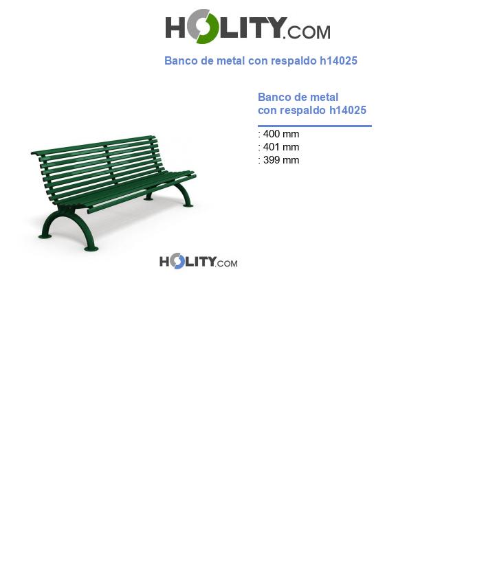 Banco de metal con respaldo h14025