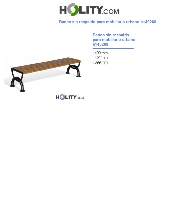 Banco sin respaldo para mobiliario urbano h140268