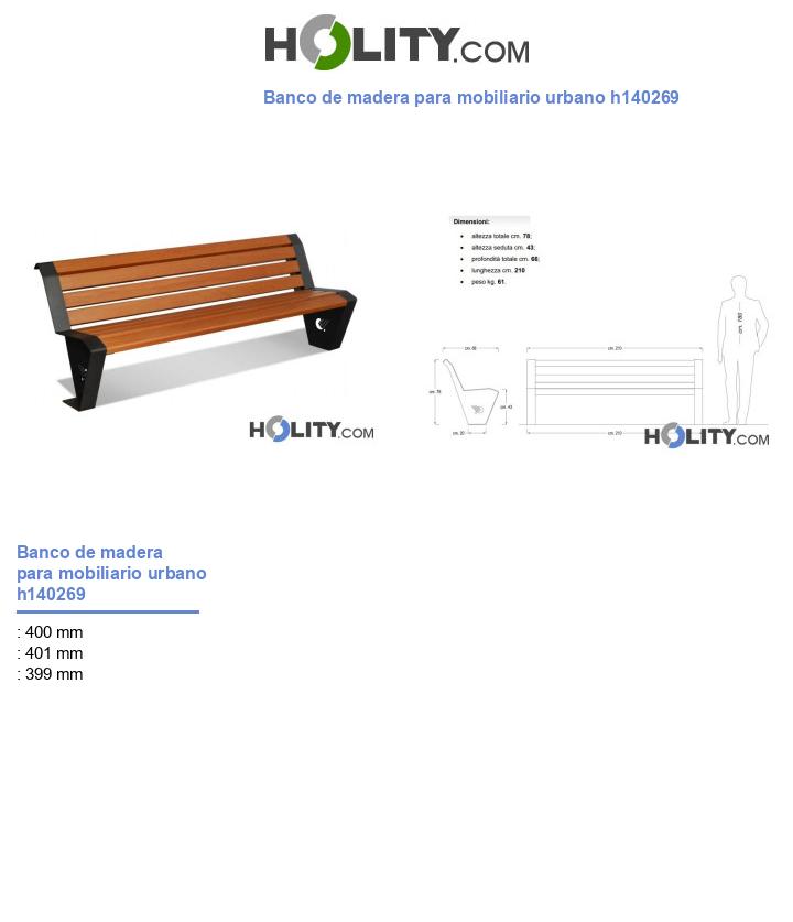 Banco de madera para mobiliario urbano h140269