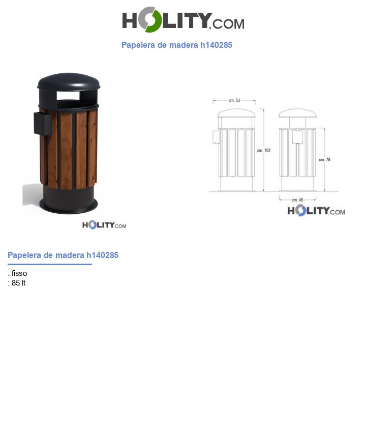 Papelera de madera h140285