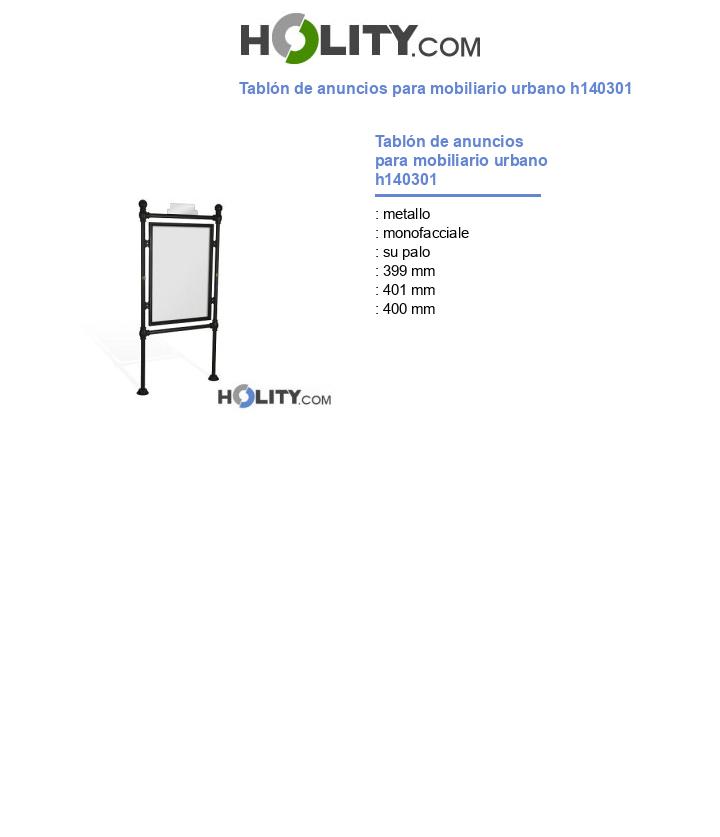 Tablón de anuncios para mobiliario urbano h140301