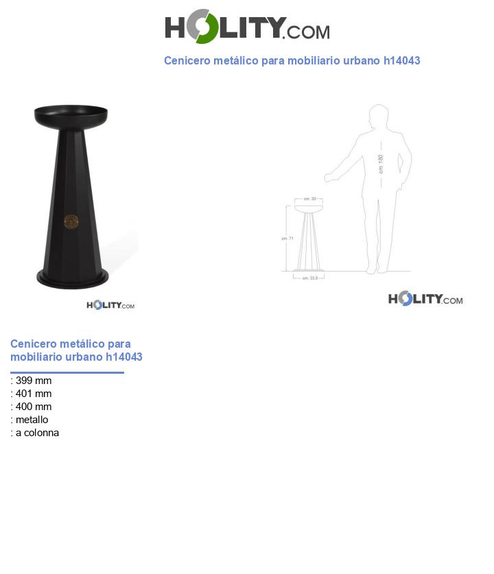 Cenicero metálico para mobiliario urbano h14043