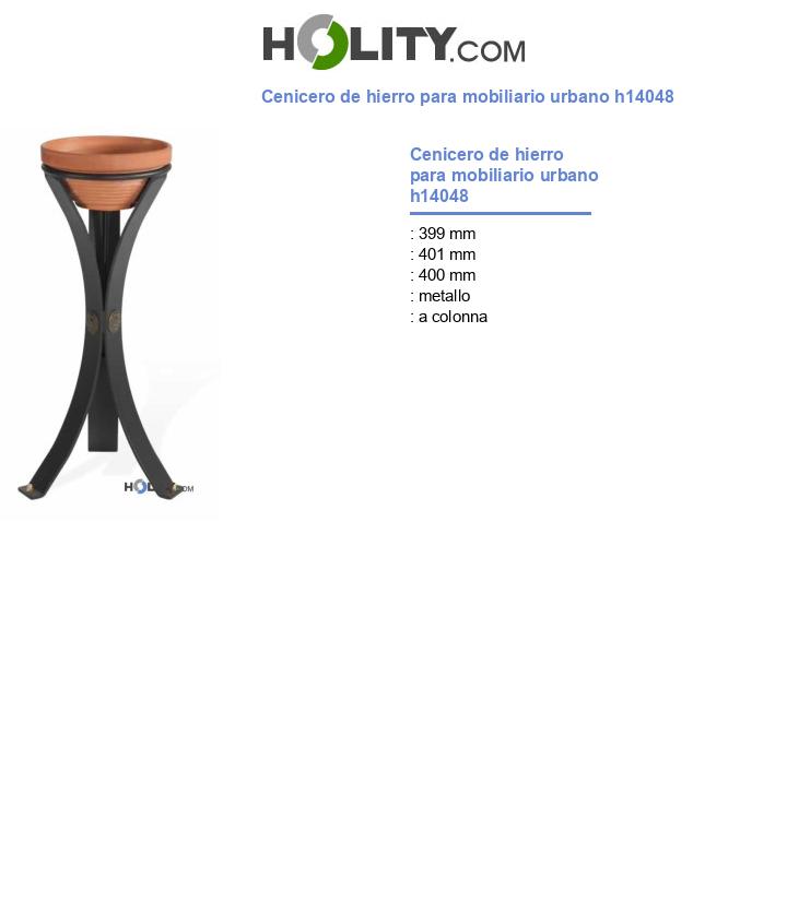 Cenicero de hierro para mobiliario urbano h14048