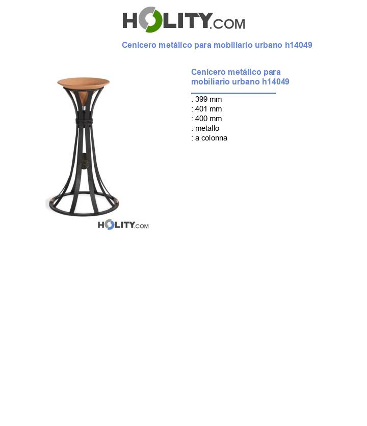 Cenicero metálico para mobiliario urbano h14049
