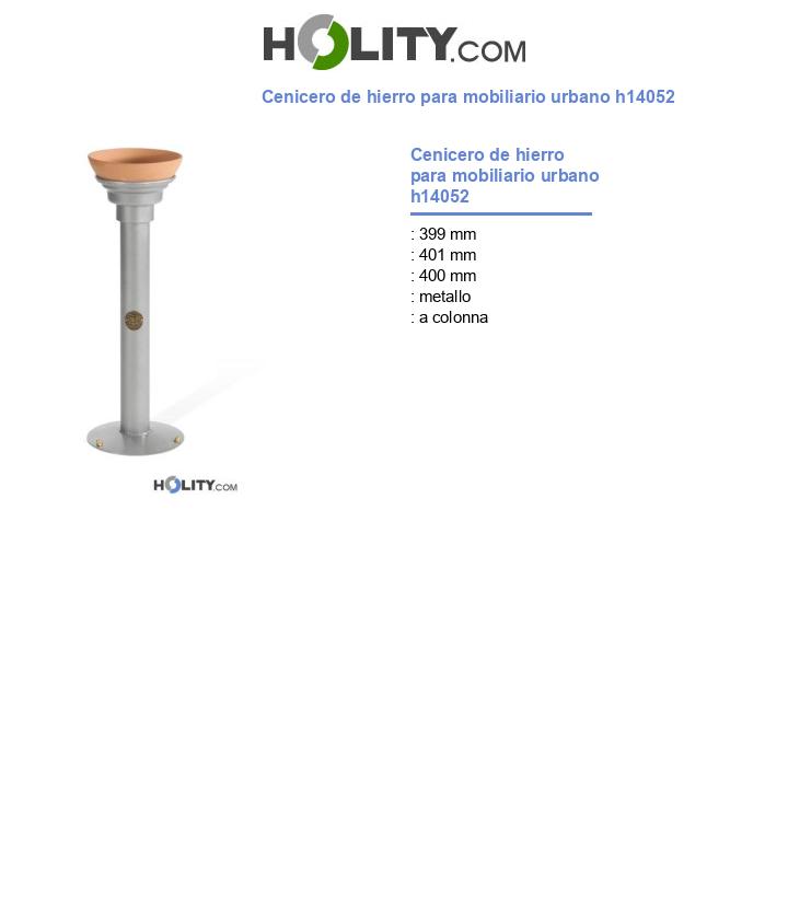Cenicero de hierro para mobiliario urbano h14052