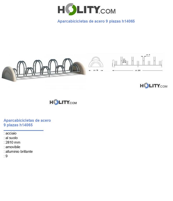 Aparcabicicletas de acero 9 plazas h14065