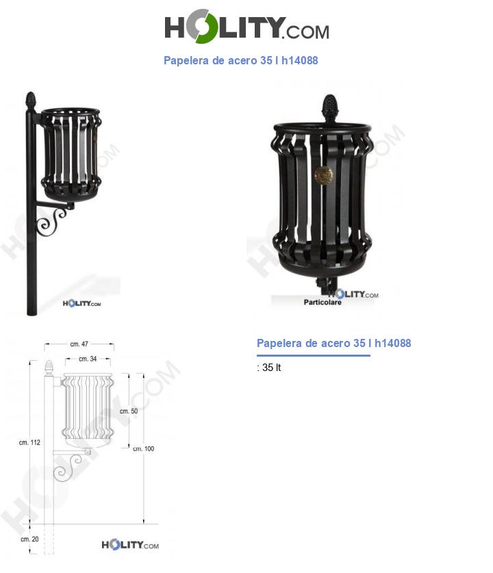 Papelera de acero 35 l h14088