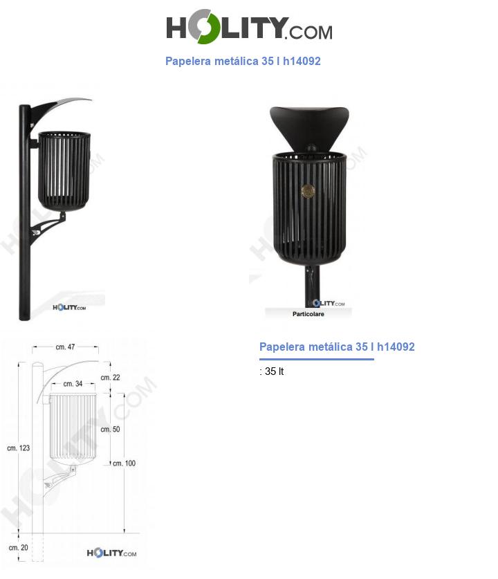 Papelera metálica 35 l h14092