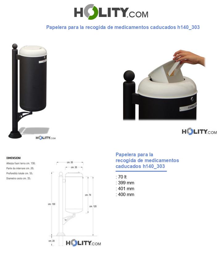 Papelera para la recogida de medicamentos caducados h140_303