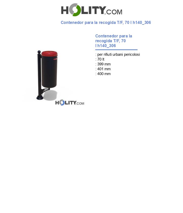 Contenedor para la recogida T/F, 70 l h140_306