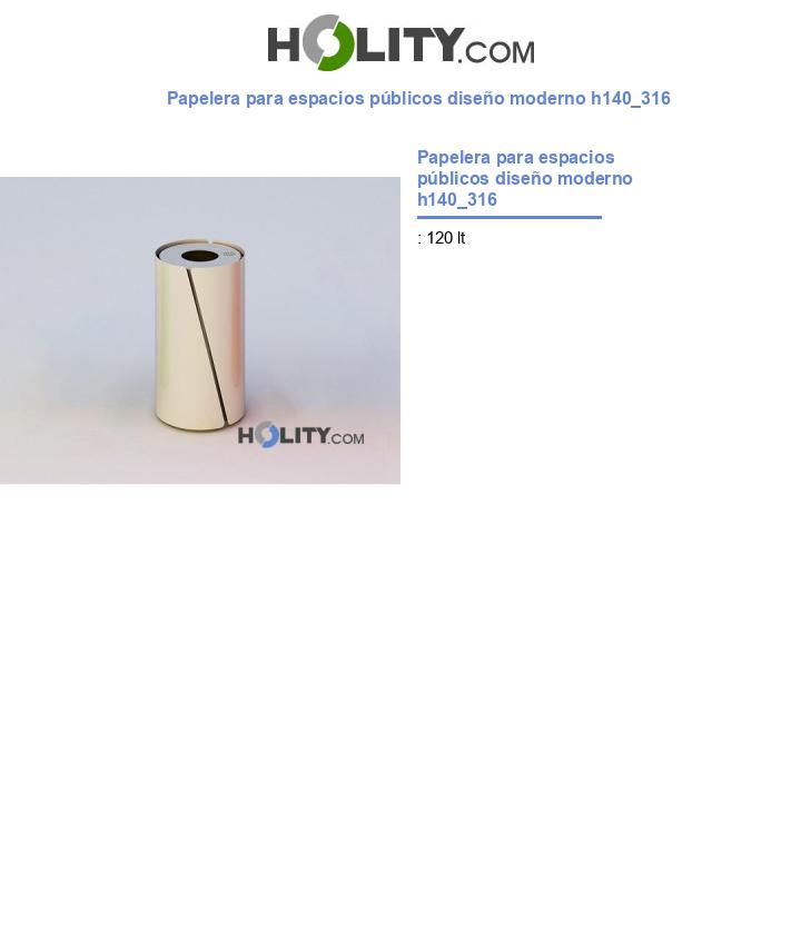 Papelera para espacios públicos diseño moderno h140_316