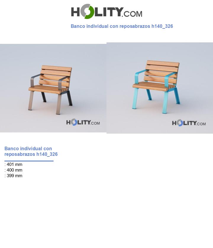 Banco individual con reposabrazos h140_326