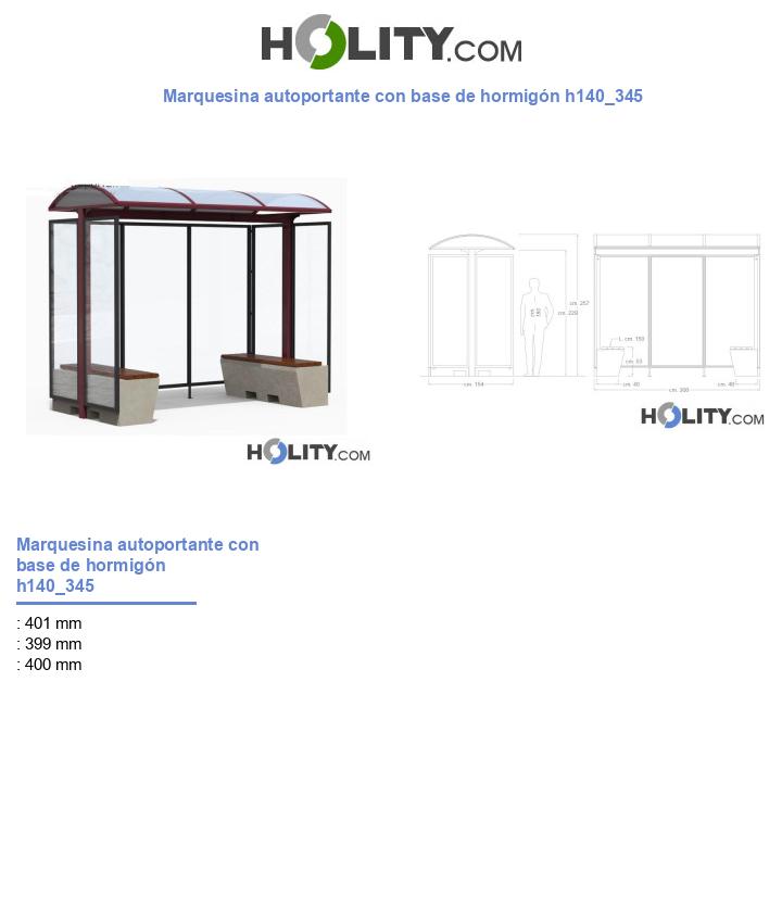 Marquesina autoportante con base de hormigón h140_345