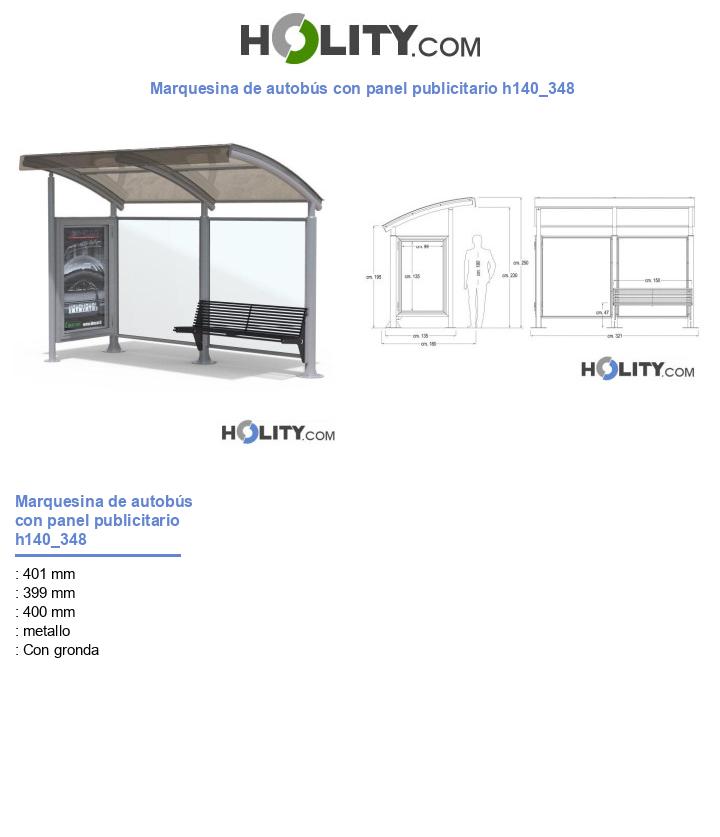 Marquesina de autobús con panel publicitario h140_348