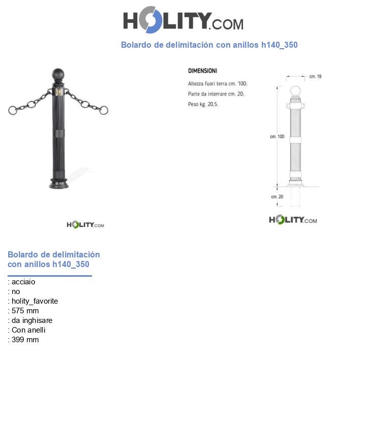Bolardo de delimitación con anillos h140_350