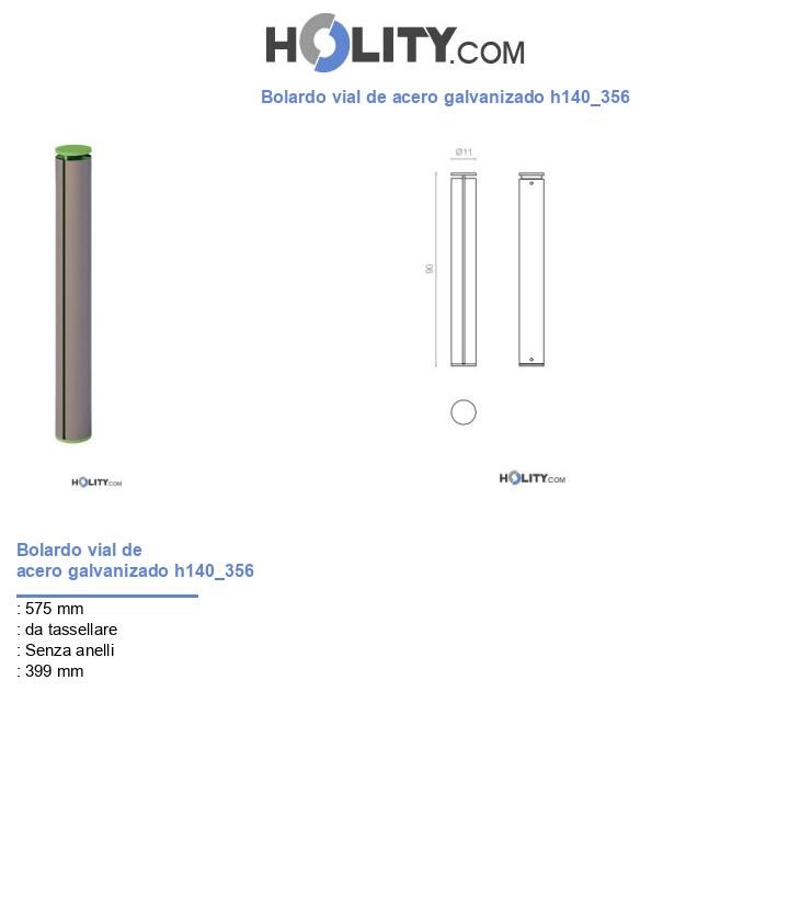 Bolardo vial de acero galvanizado h140_356