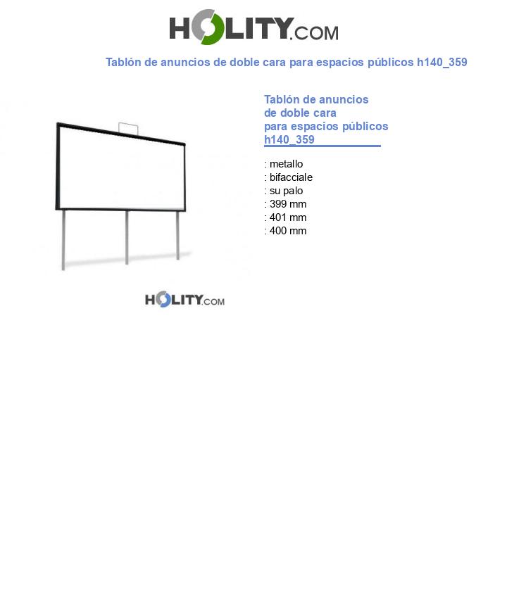 Tablón de anuncios de doble cara para espacios públicos h140_359