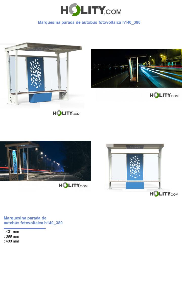 Marquesina parada de autobús fotovoltaica h140_380