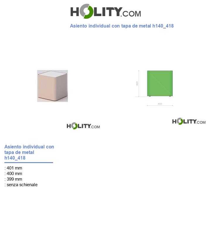 Asiento individual con tapa de metal h140_418