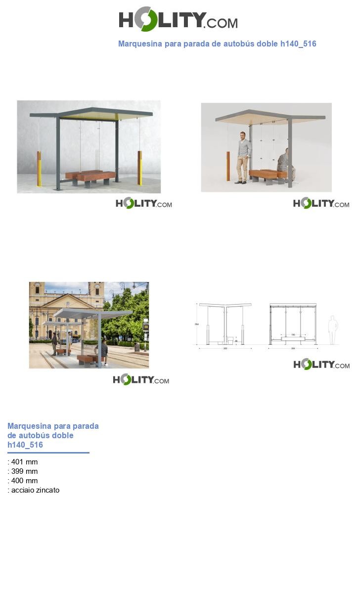 Marquesina para parada de autobús doble h140_516