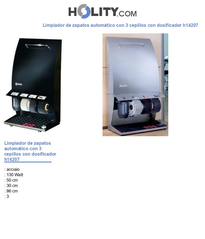 Limpiador de zapatos automático con 3 cepillos con dosificador h14207