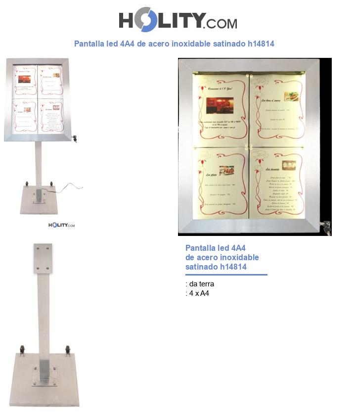 Pantalla led 4A4 de acero inoxidable satinado h14814