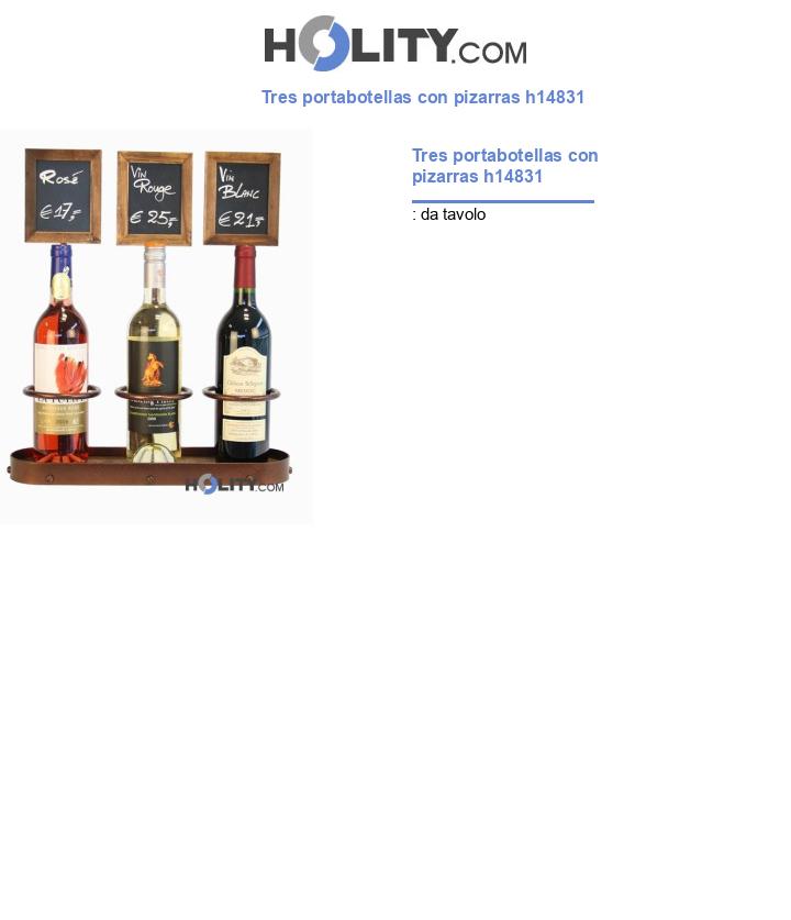 Tres portabotellas con pizarras h14831