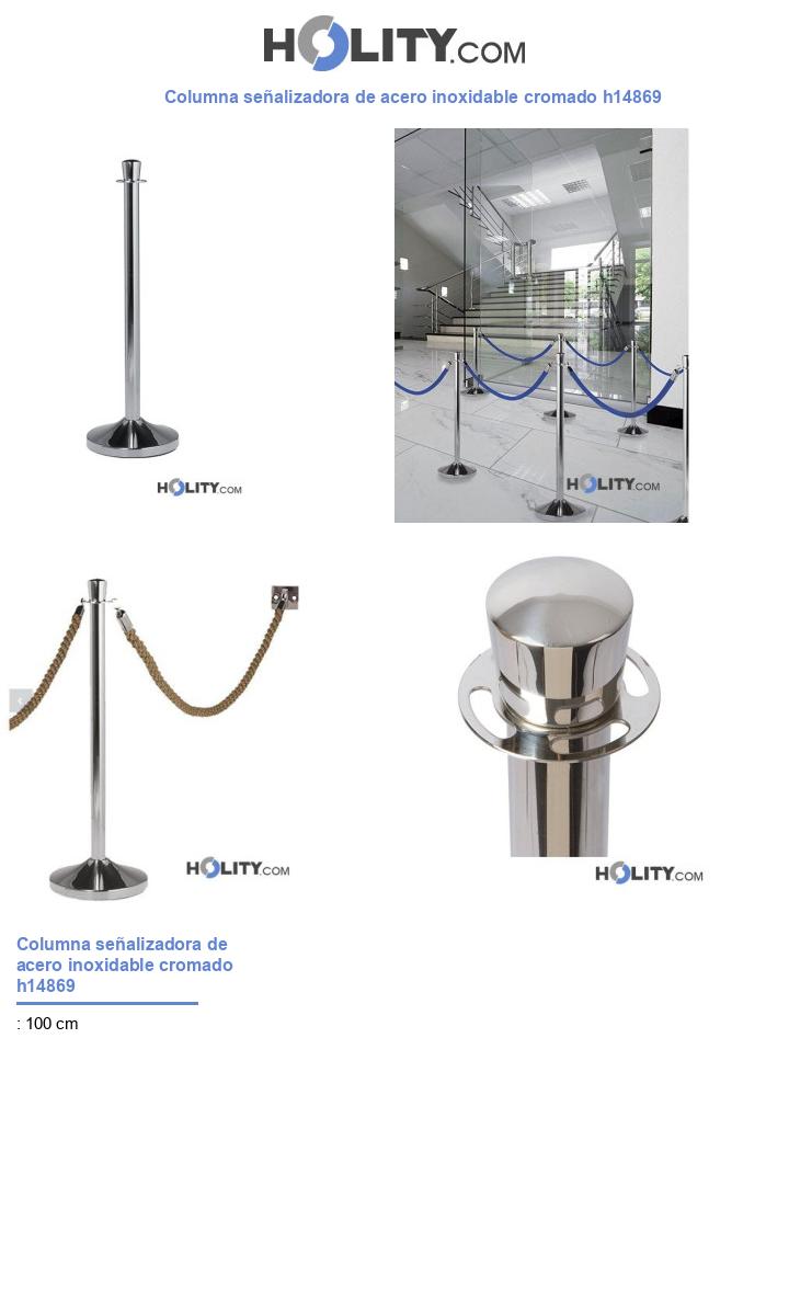 Columna señalizadora de acero inoxidable cromado h14869