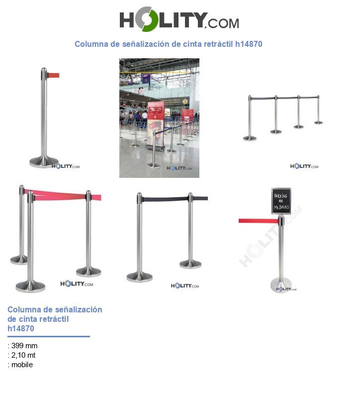 Columna de señalización de cinta retráctil h14870