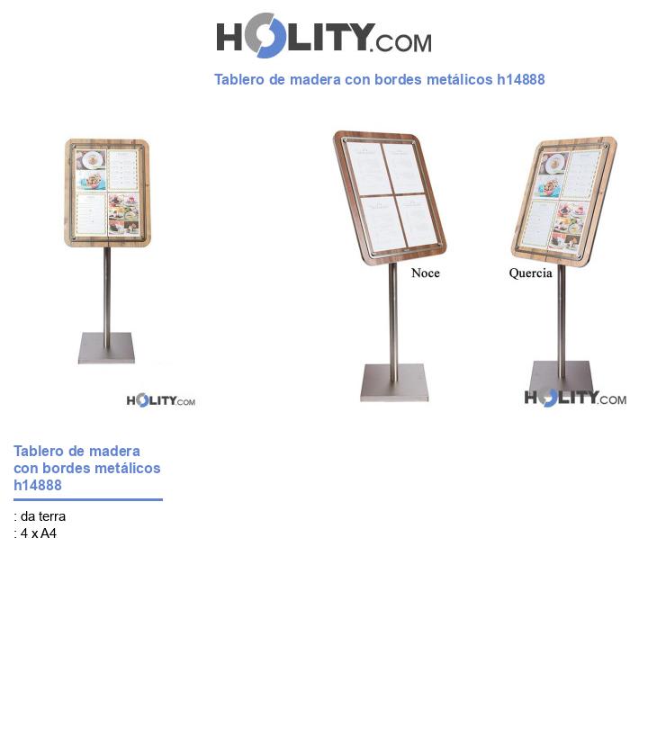 Tablero de madera con bordes metálicos h14888