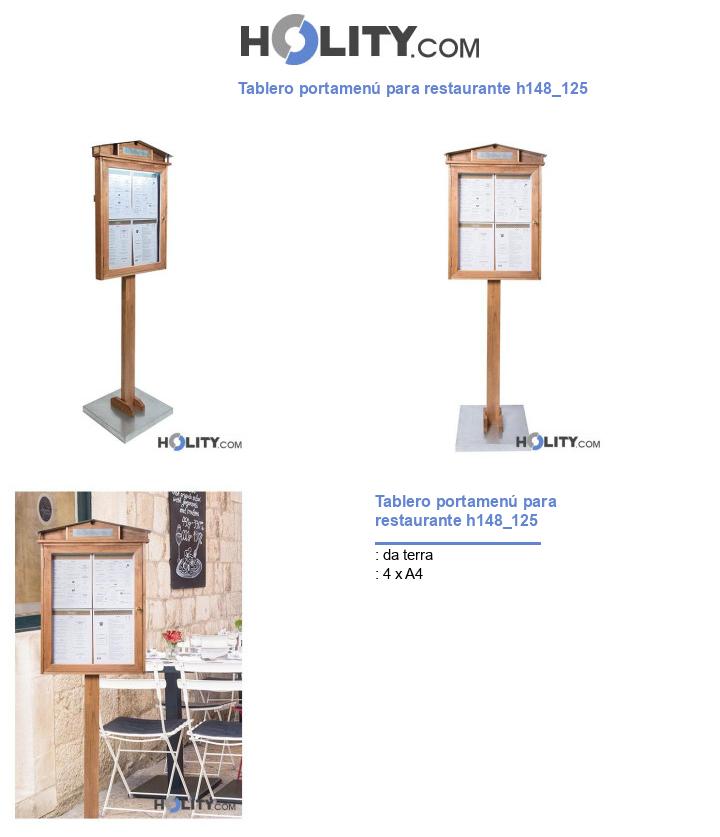 Tablero portamenú para restaurante h148_125