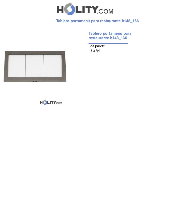 Tablero portamenú para restaurante h148_136