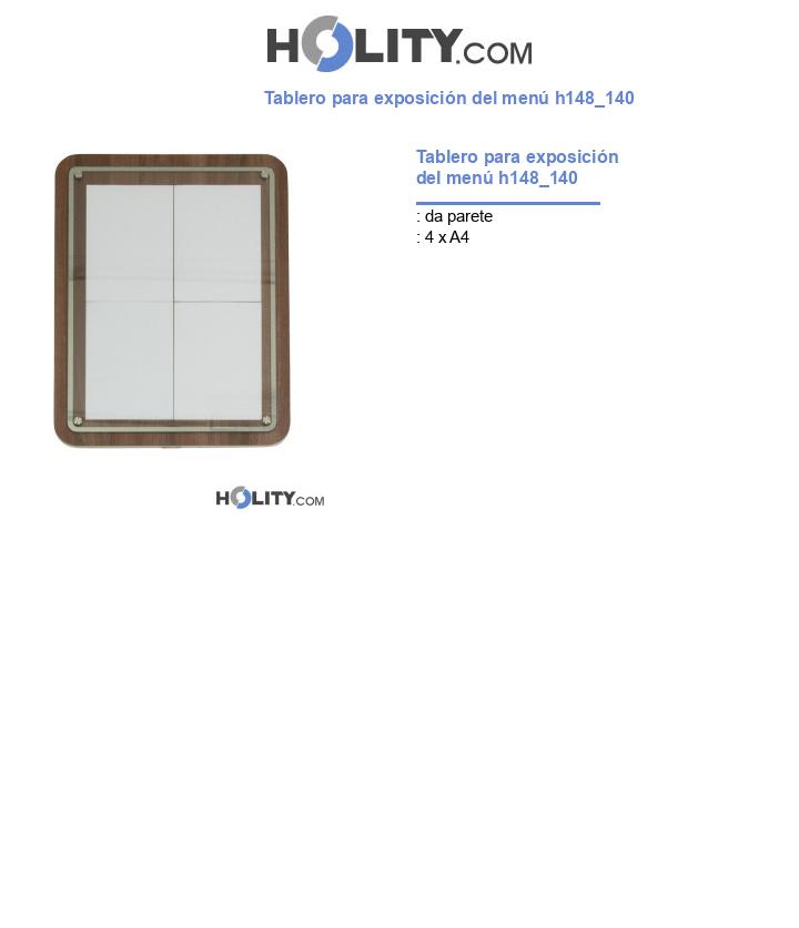 Tablero para exposición del menú h148_140