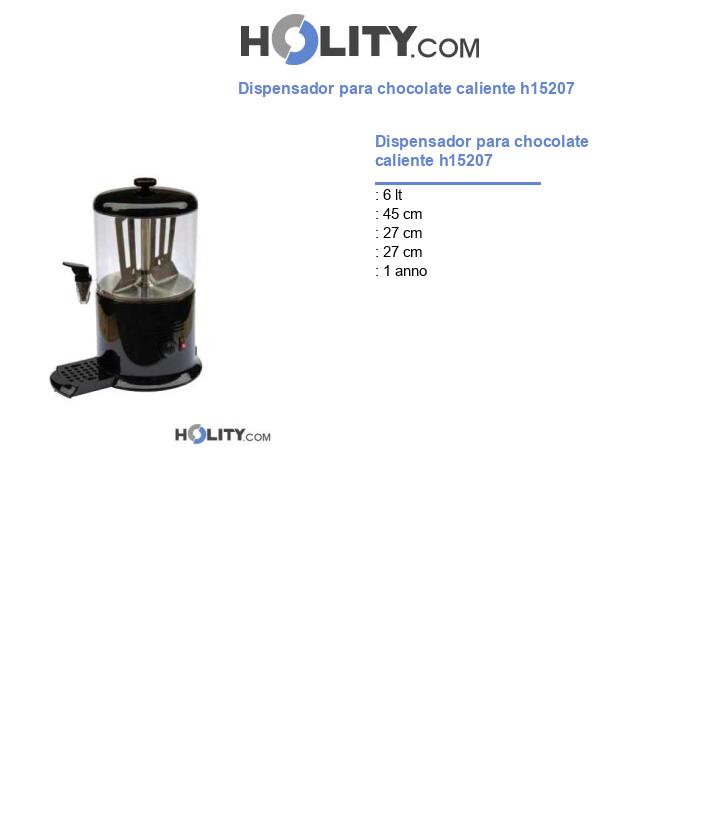 Dispensador para chocolate caliente h15207