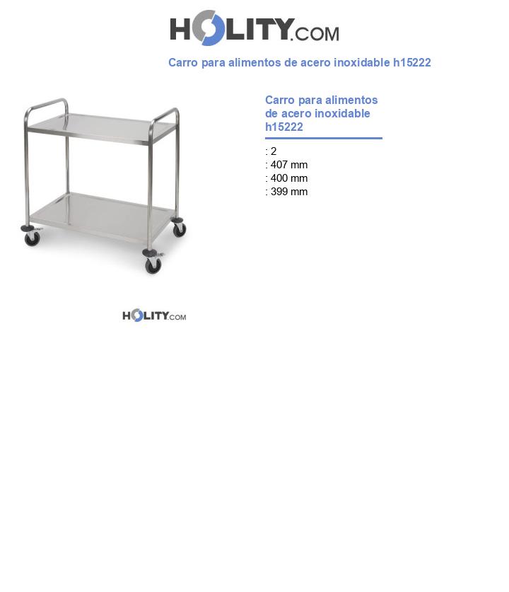Carro para alimentos de acero inoxidable h15222