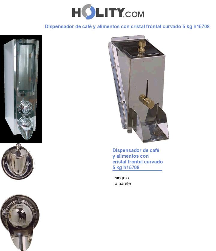 Dispensador de café y alimentos con cristal frontal curvado 5 kg h15708