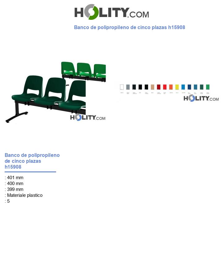 Banco de polipropileno de cinco plazas h15908